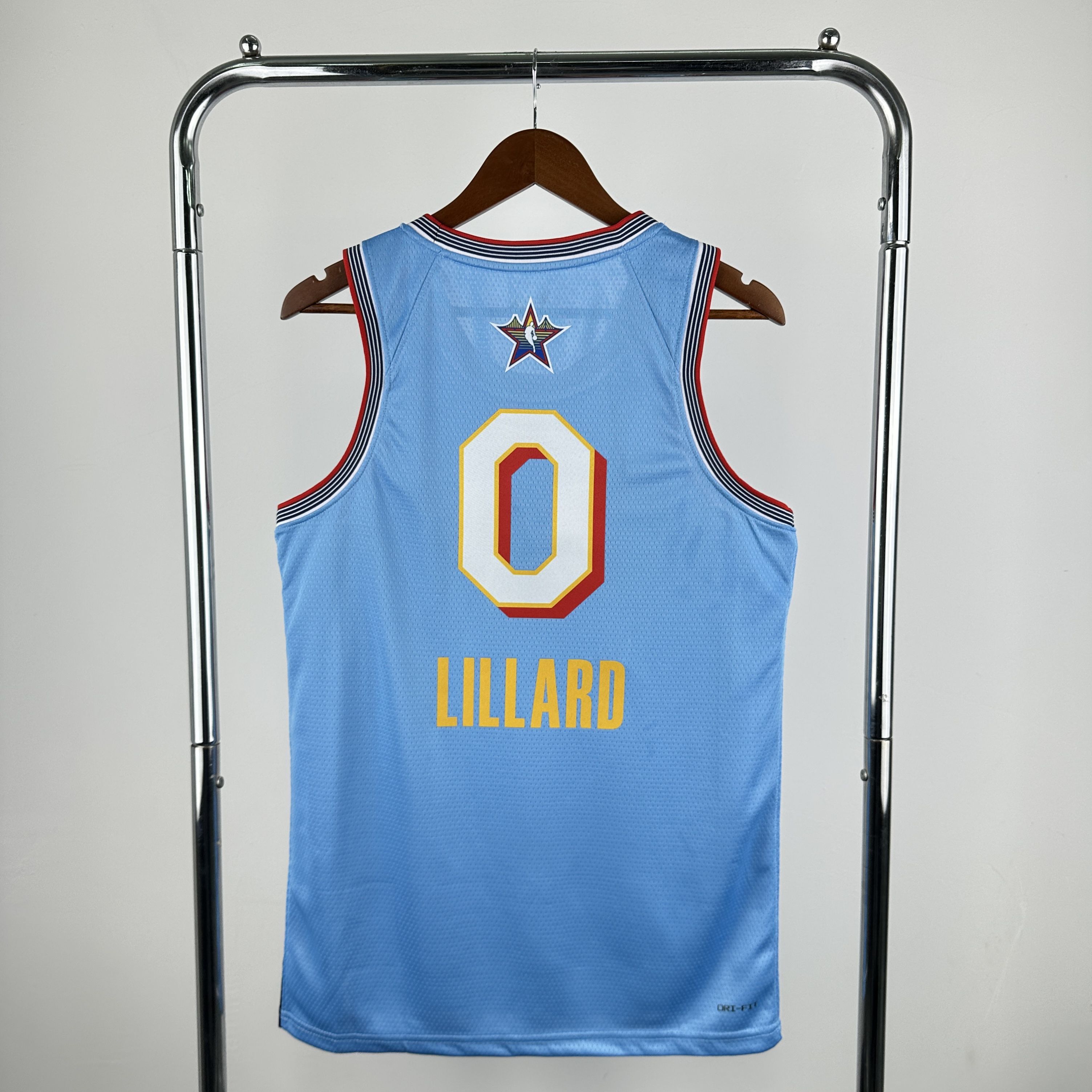 Men 2025 All star 0 Lillard Light Blue Jordan Edition NBA Jersey